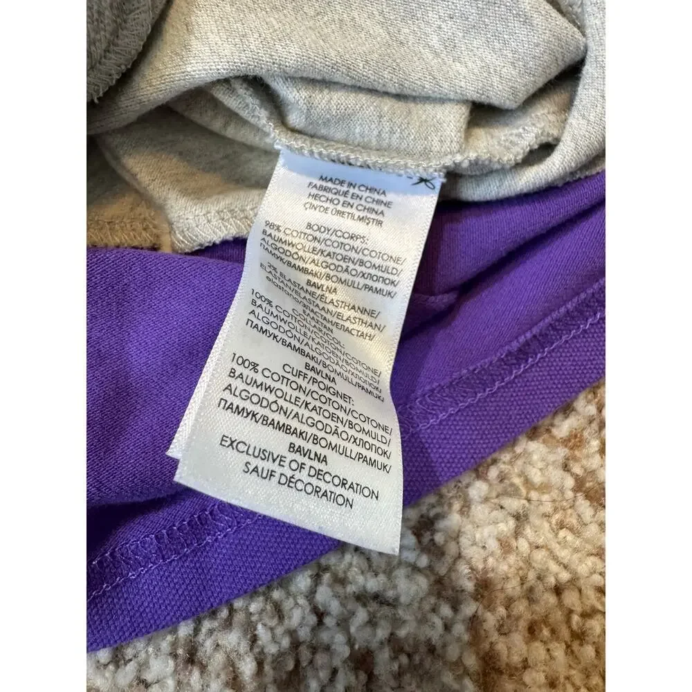 Kids POLO by Ralph Lauren collared shirt, size 3T, Purple & Gray, 3 on the back